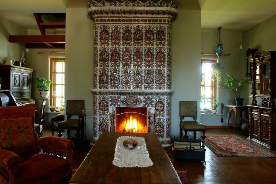 Интерьер дачи в русском стиле