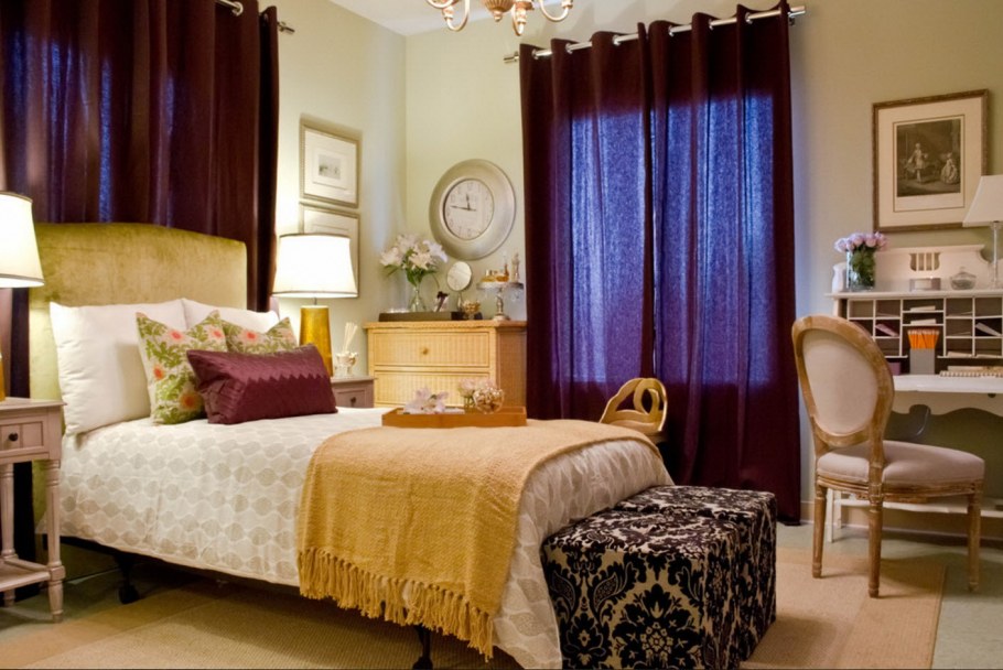 Занавески в спальне интерьер