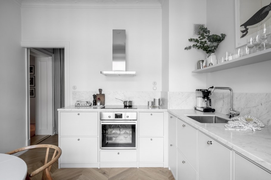 Кухня в скандинавском стиле мойка