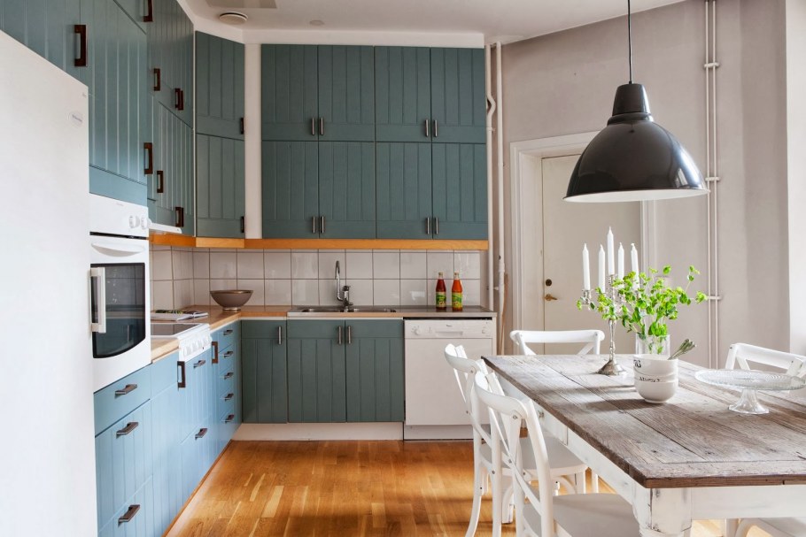 Кухня Скандинавский Минимализм бирюзовый