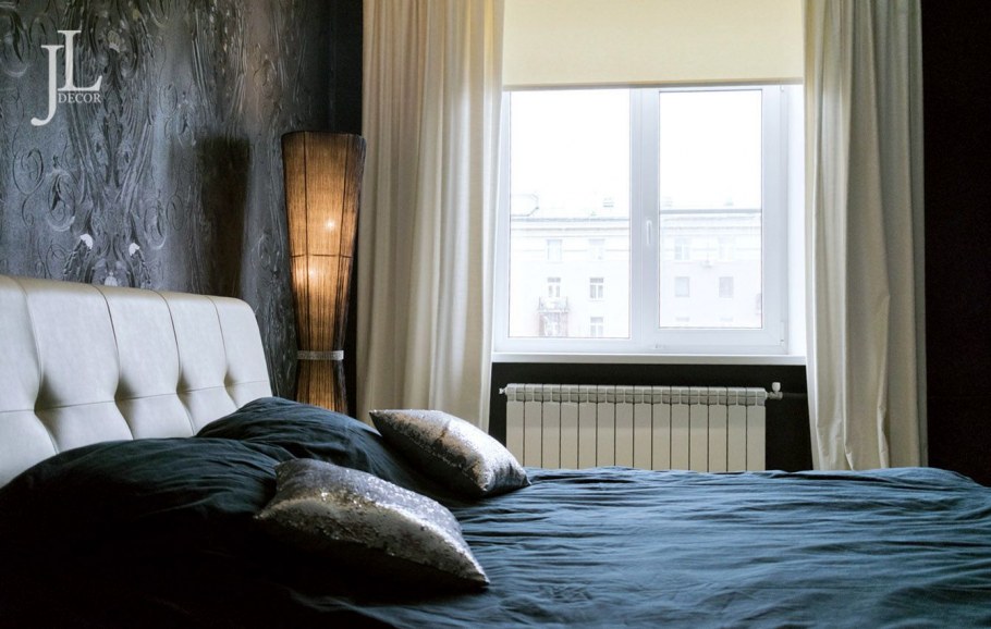 Фиолетовые бархатные шторы