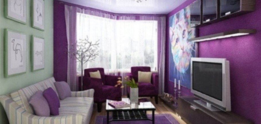 Фиолетовый цвет в интерьере