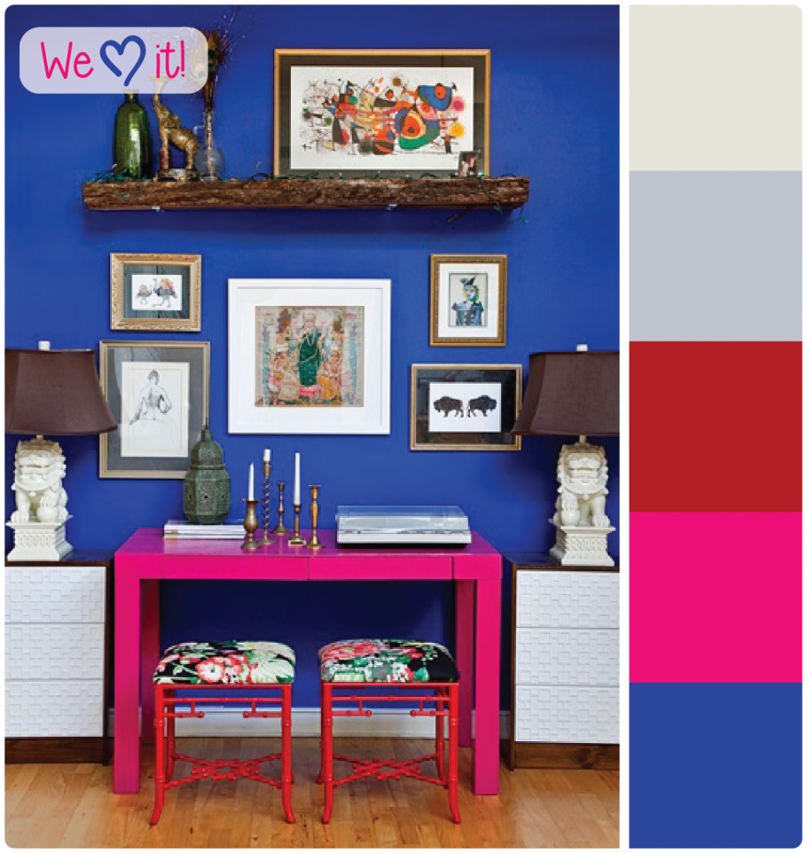 Синий цвет стен в интерьере