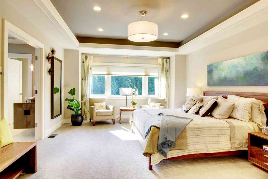 Точечное освещение в спальне