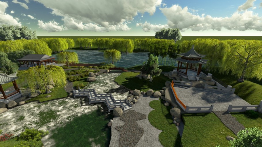 Архикад + Люмион визуализация ландшафта