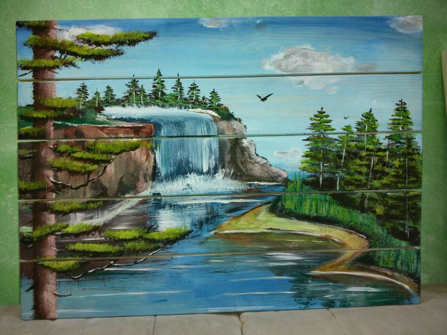 Фотообои водопад в интерьере