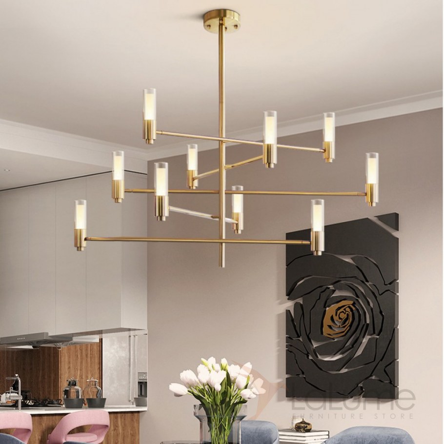 Минималистская люстра с поворотными плафонами на штангах Level