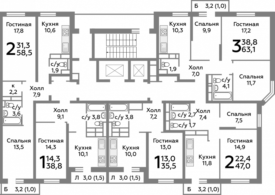 ЖК Новоград Павлино планировки квартир