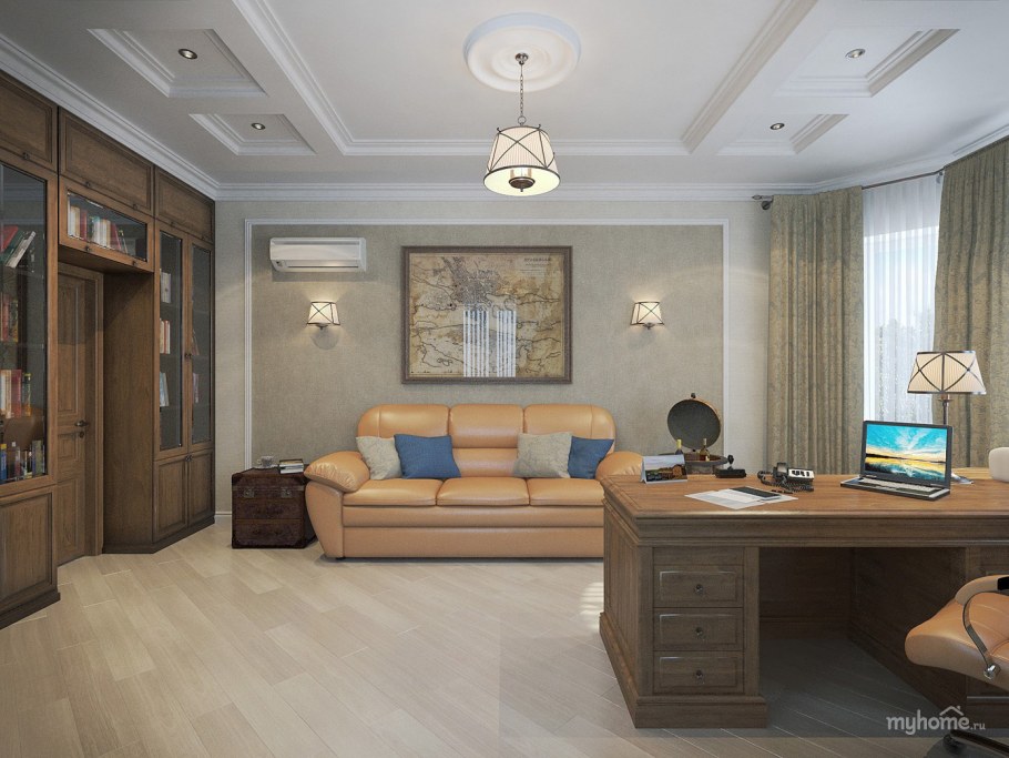 Рабочий кабинет в американском стиле