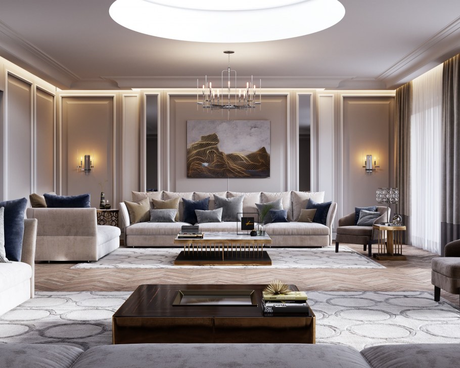 Гостиная в стиле лакшери