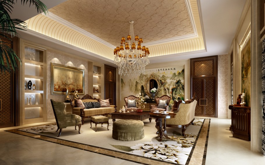 Роскошные гостиные в классическом стиле