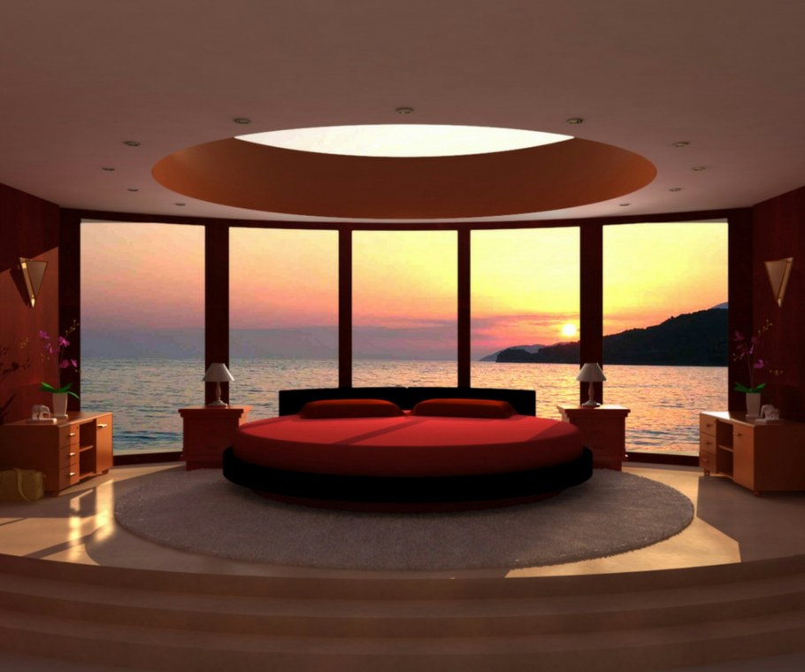 Красивые комнаты с круглой кроватью