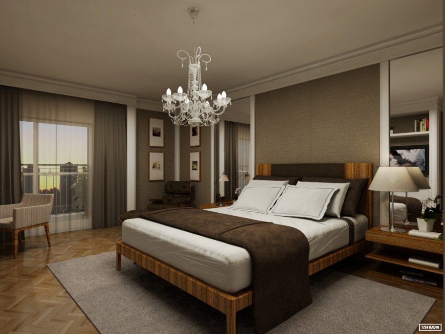 Спальня в коричневом стиле