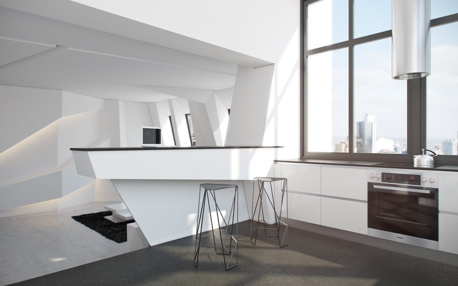 Интерьер в стиле футуризм и конструктивизм