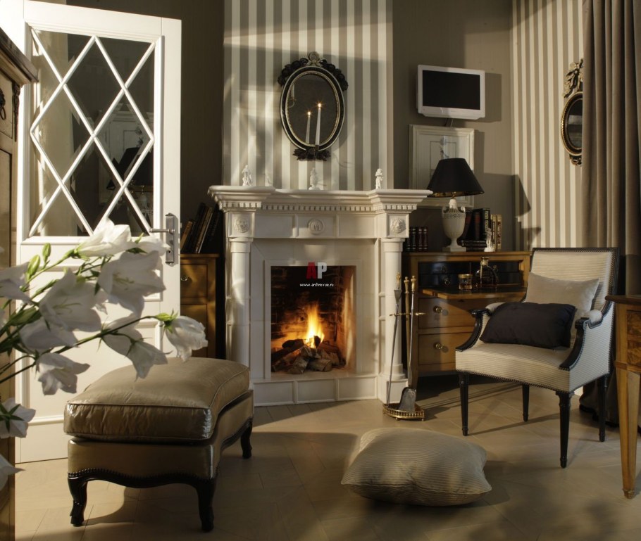 Шторы в загородный деревянный дом