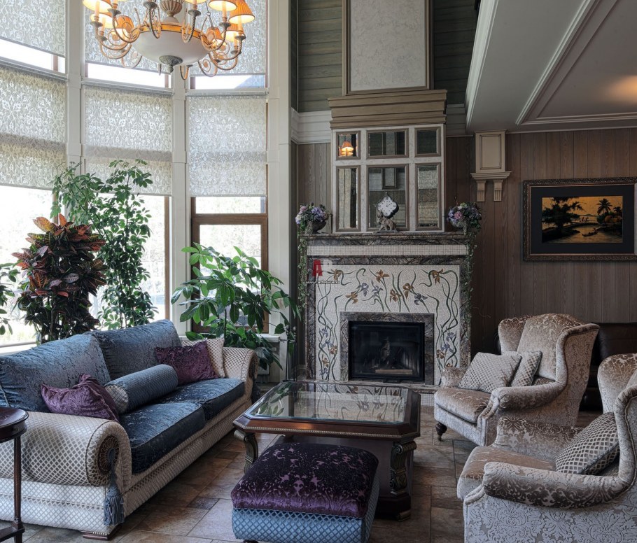 Гостиная в стиле русской усадьбы