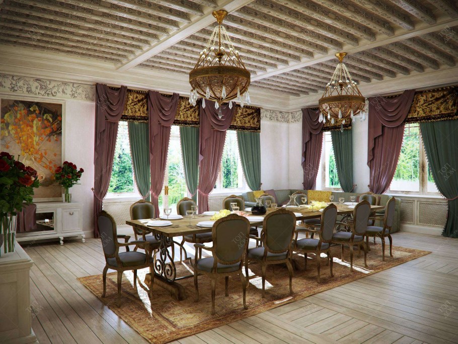 Кухня в стиле русской усадьбы