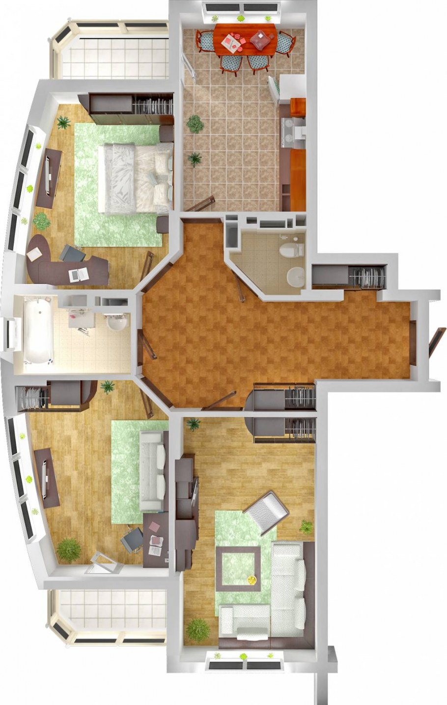 Планировка трешки