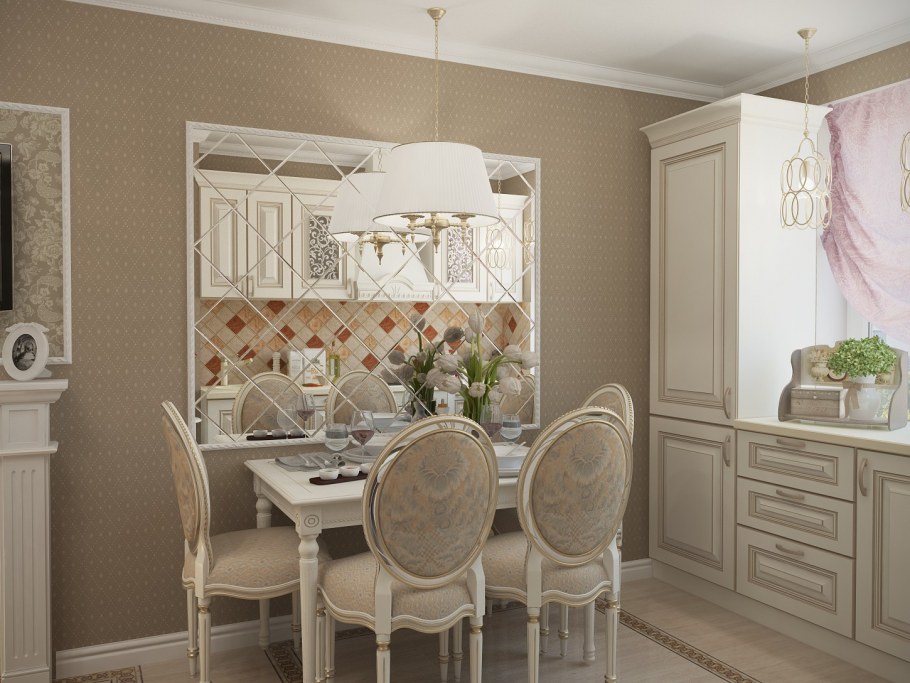 Классическая кухня в светлых тонах