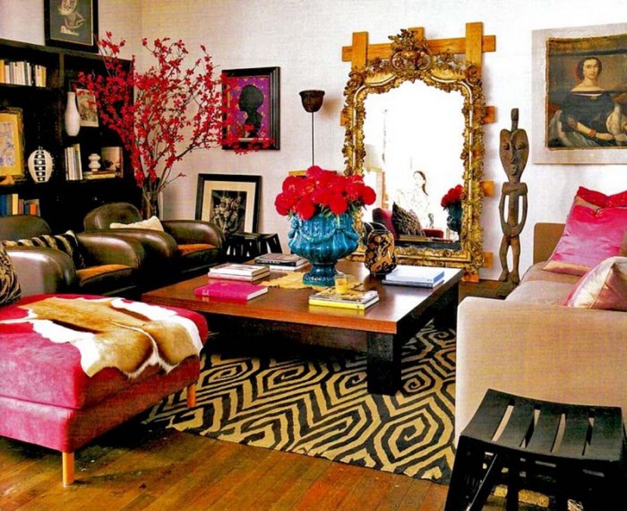 Бирюза в интерьере гостиной