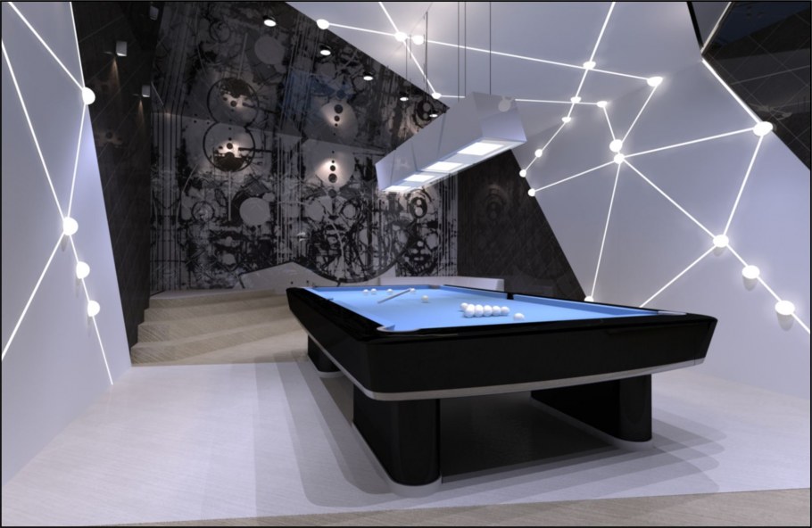 Бильярдные столы в стиле хайтек