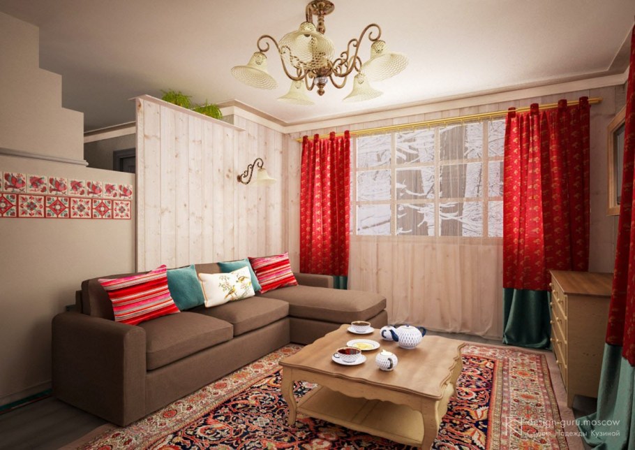 Гостиная в русском стиле