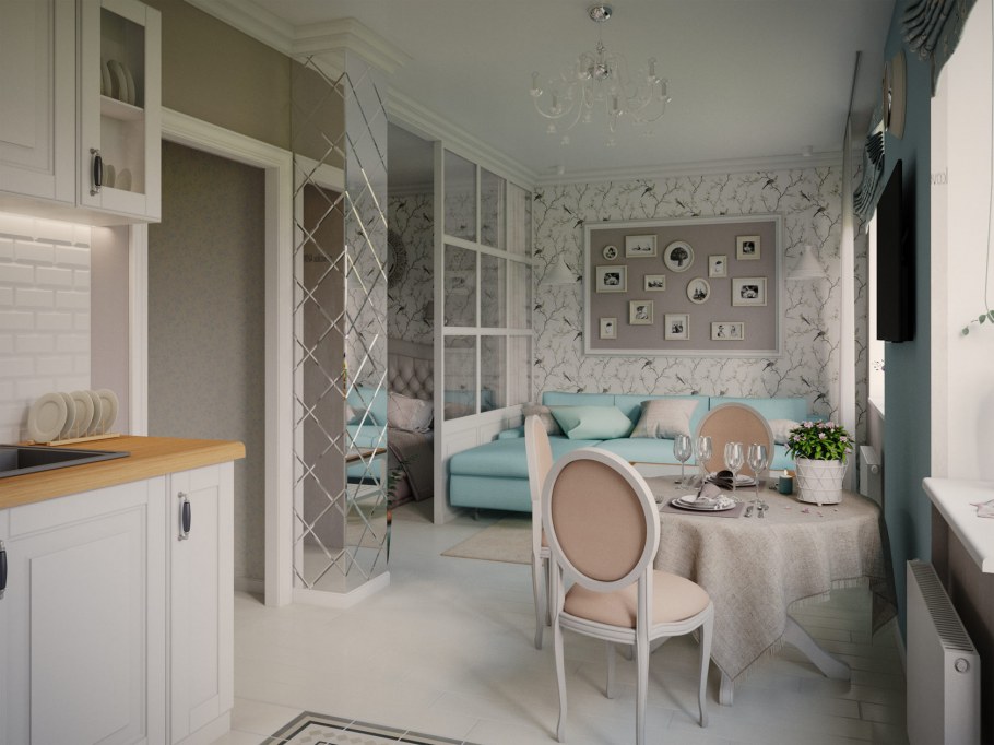 Однокомнатная хрущевка в стиле Прованс