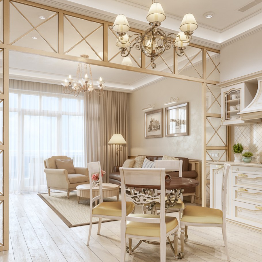 Кухня зал в стиле Прованс