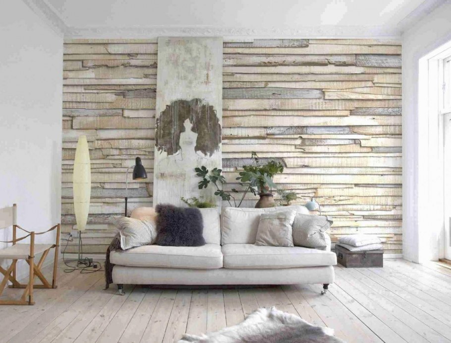 Интерьер с деревянными панелями и камином