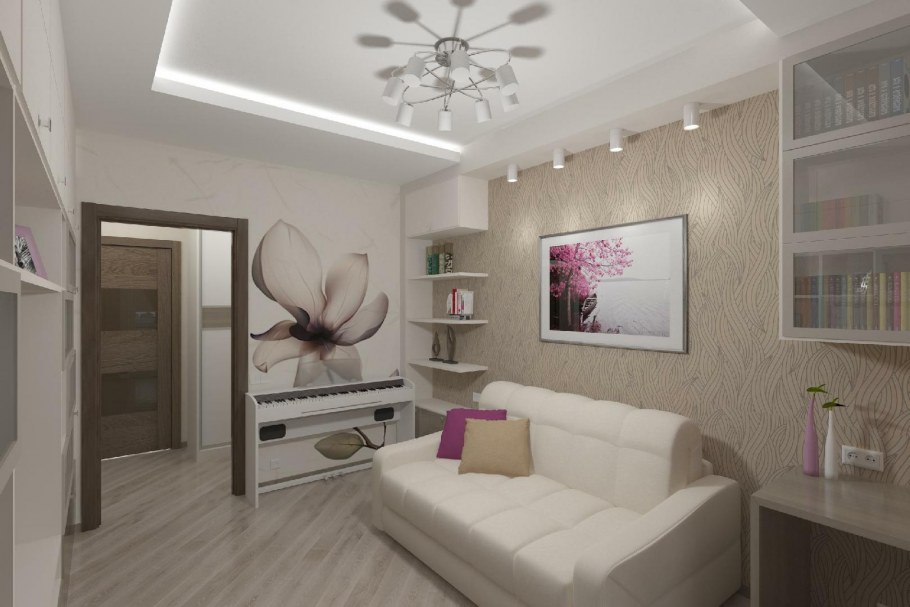 Гостиная лофт 40кв