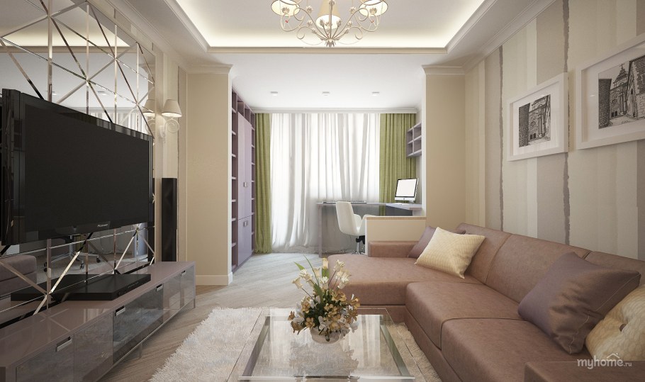 Интерьер гостиной 3 на 5.5 метров