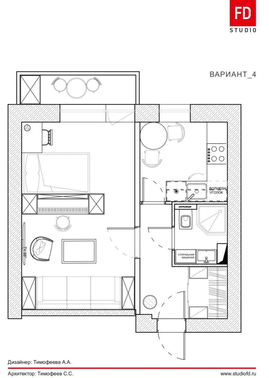 Интерьер спальни с балконом