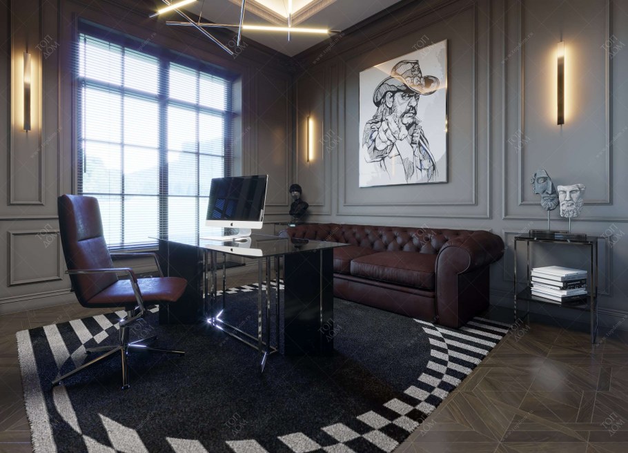 Интерьер офиса в серых тонах