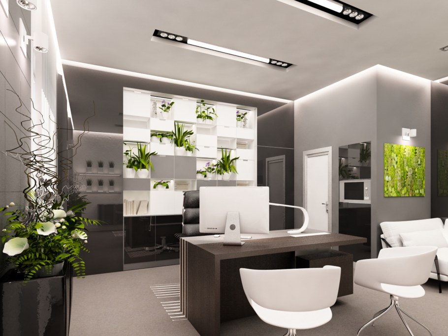 Кабинет в коричневом цвете