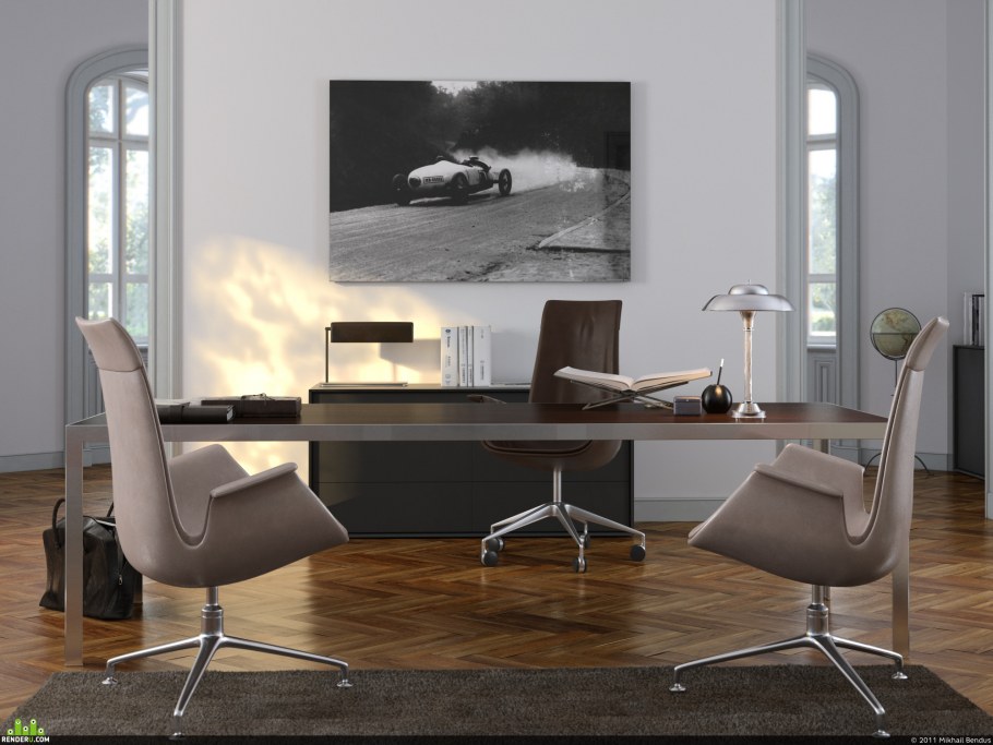 Кабинет в фиолетовых тонах