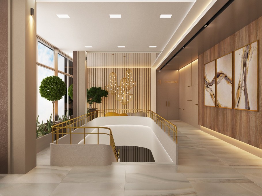 Оригинальный интерьер холла