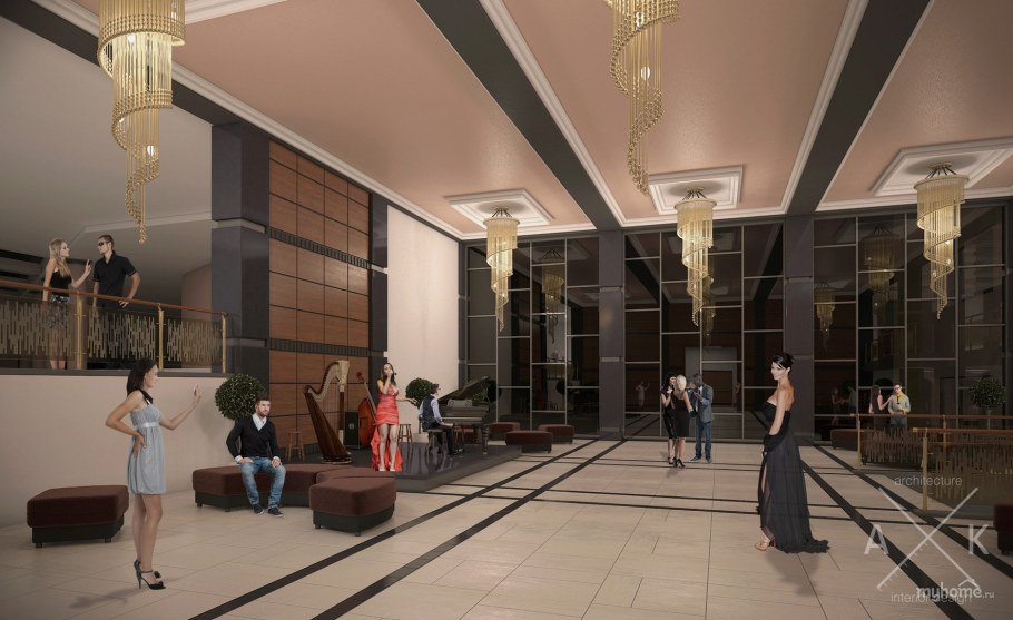 Интерьер театрального фойе