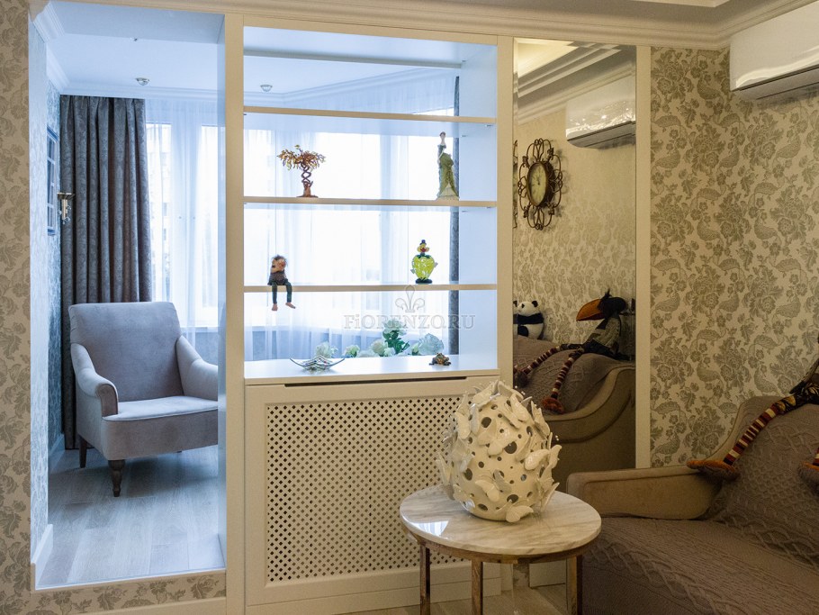 Перегородка между балконом и комнатой