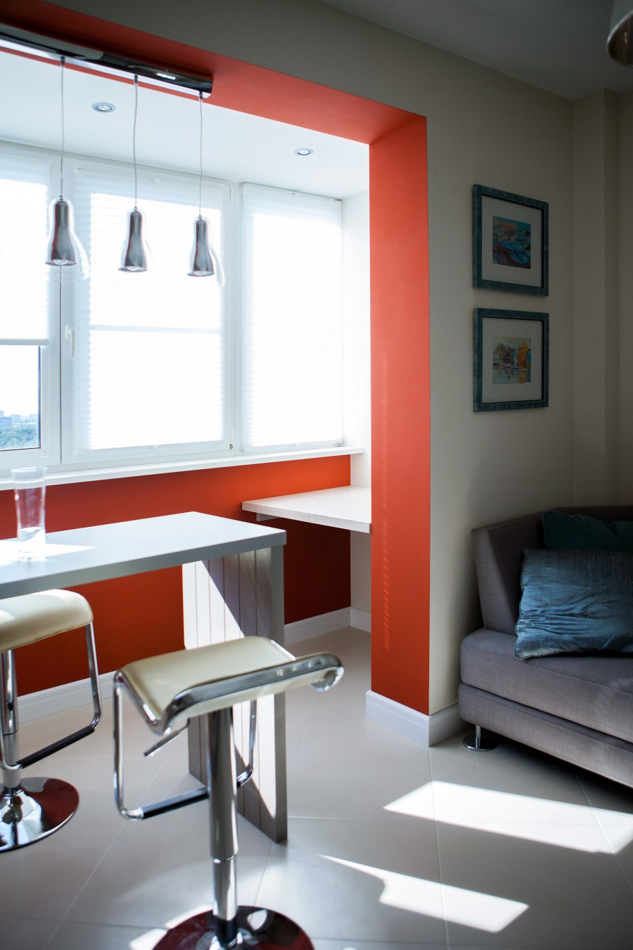 Панорамная лоджия совмещенная с кухней