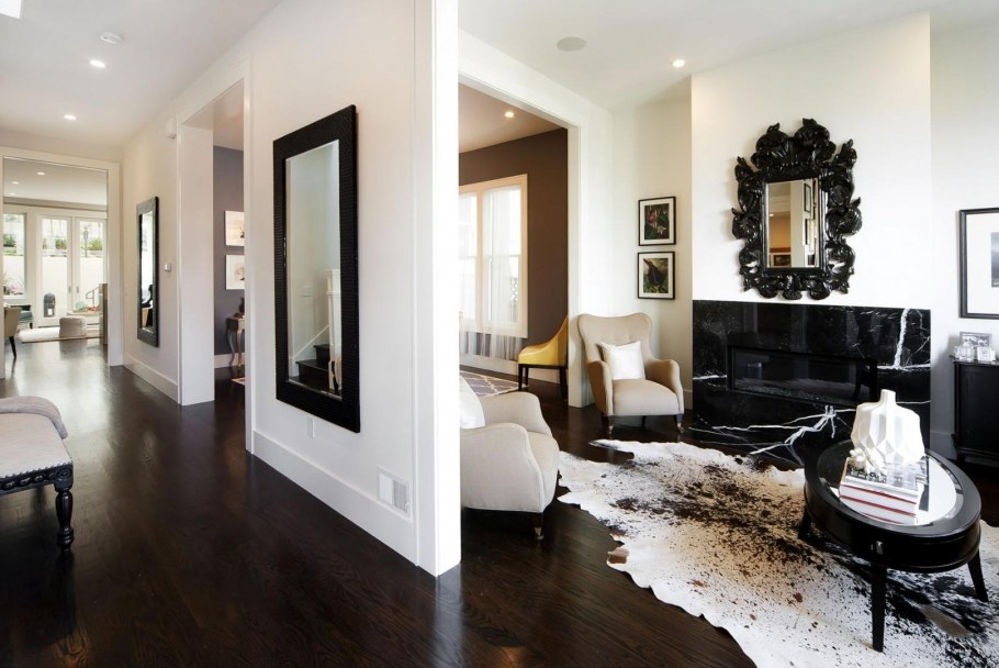 Темный пол в интерьере