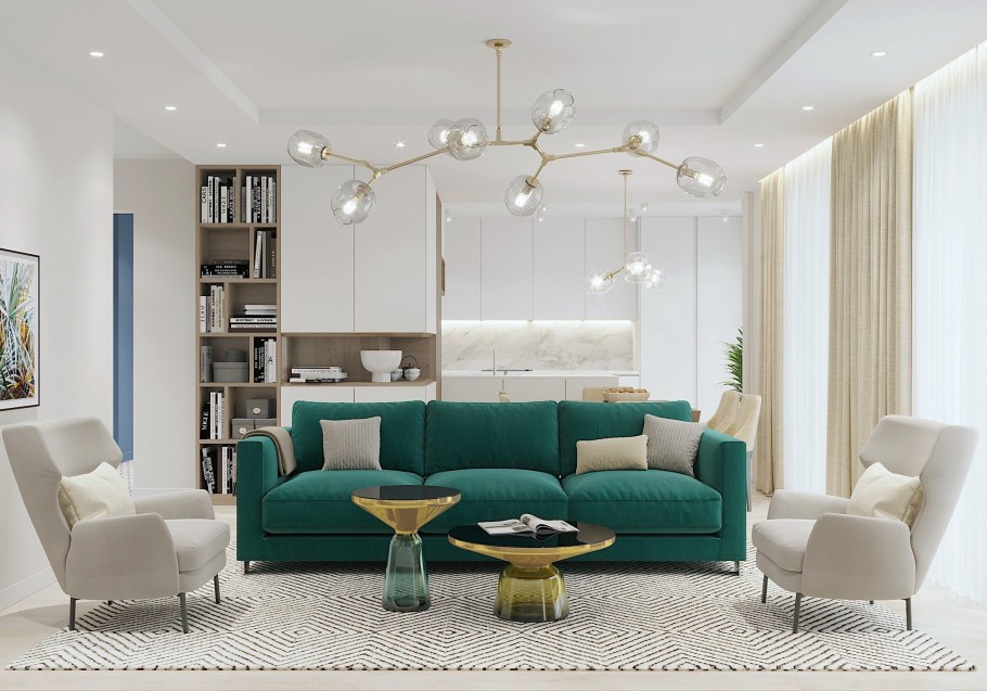 Диван Cubus sk Design зеленый изумрудный