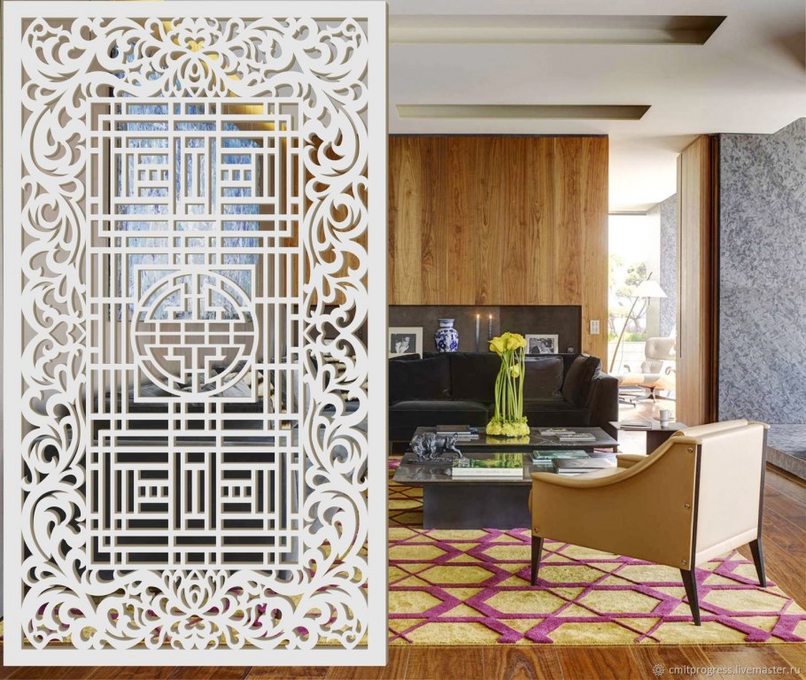 Резная деревянная перегородка