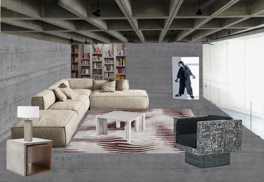 Диван в стиле брутализм