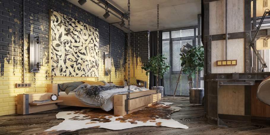 Декоративный камень в интерьере лофт