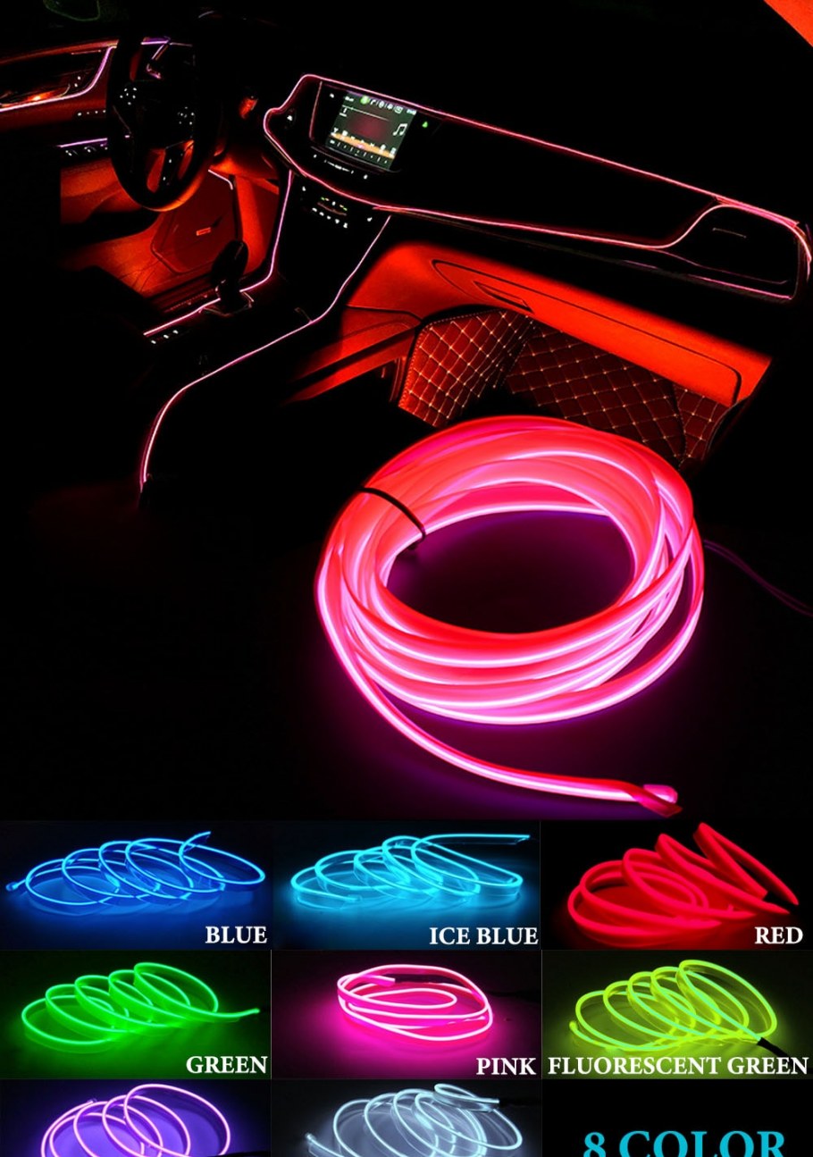 Подсветка салона автомобиля неоновой лентой