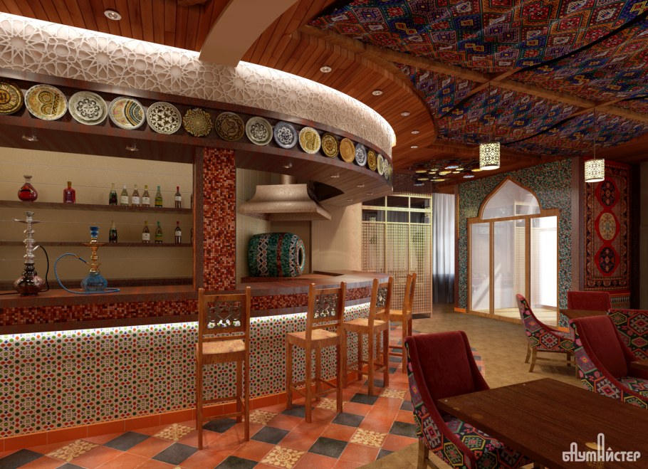 Интерьер Чайханы в Восточном стиле