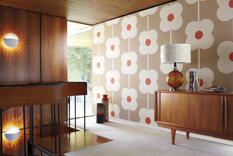 Orla Kiely обои в интерьере