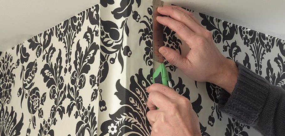 Поклейка флизелиновых обоев