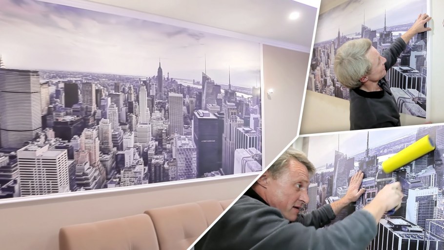 Поклейка фотообоев