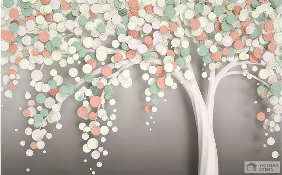 Фотообои объемное золотое дерево